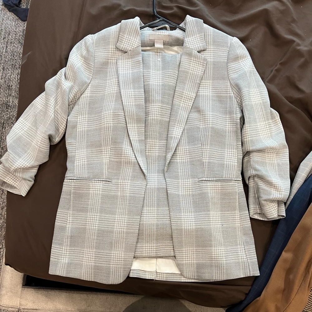 H&M suit grey patterned suit